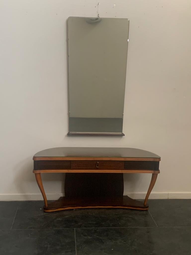 Console et miroir en bois de rose vintage de Paolo Buffa, lot de 2 en vente 4