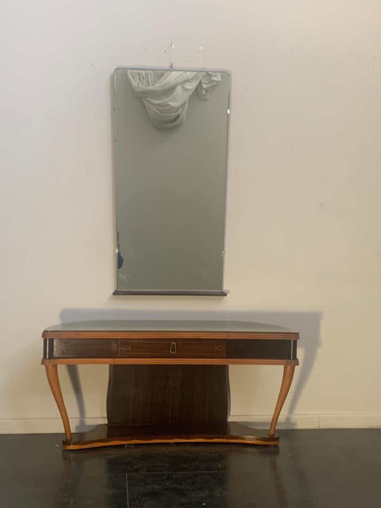 Konsolentisch und Spiegel aus Palisanderholz von Paolo Buffa, 2er-Set im Angebot 9