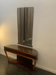 Vintage Rosewood Console Table & Mirror by Paolo Buffa, Set of 2