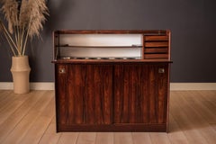 Vintage Rosewood Danish Dry Bar Credenza Cabinet