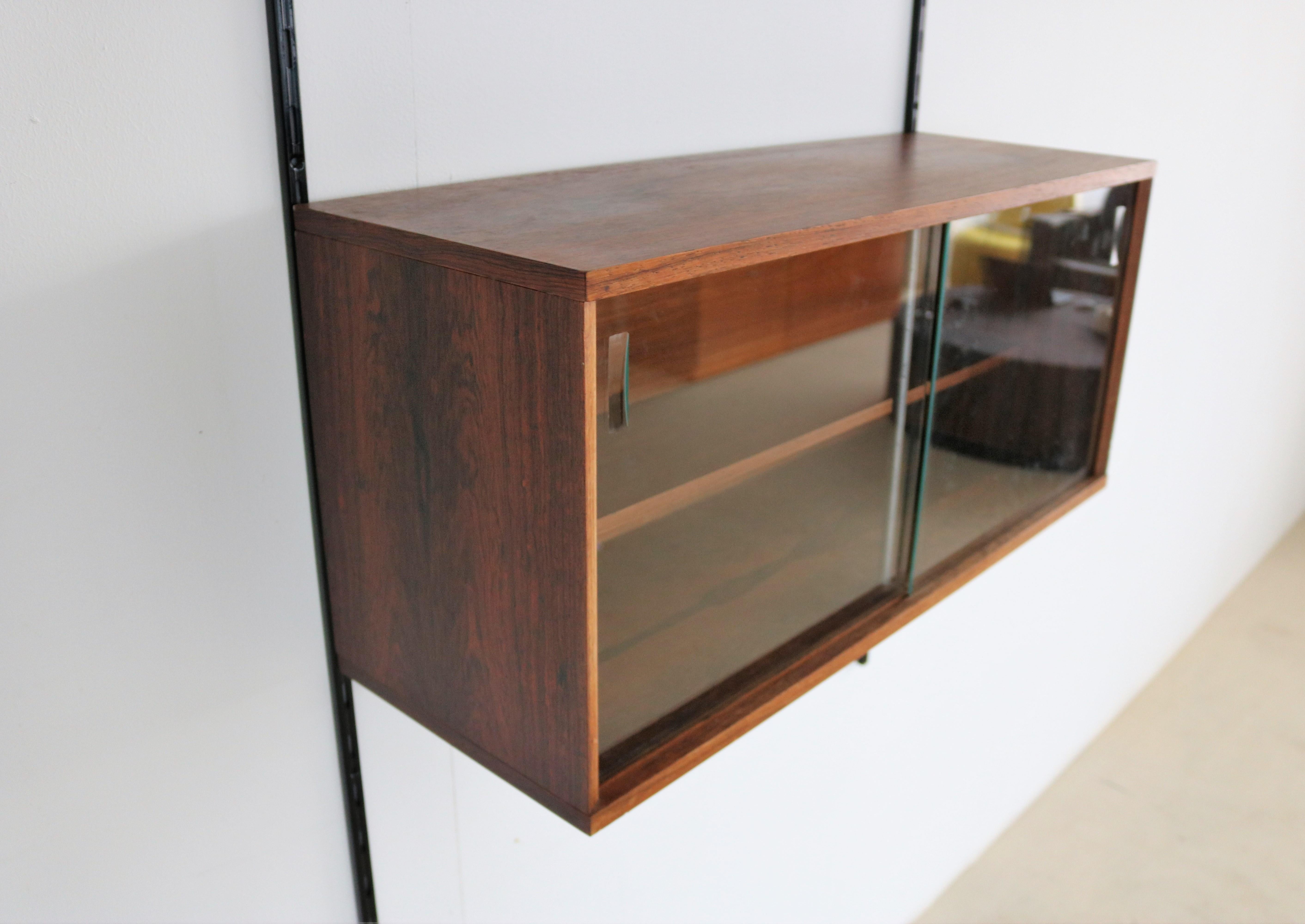 Mid-20th Century vintage rosewood display cabinet For Sale