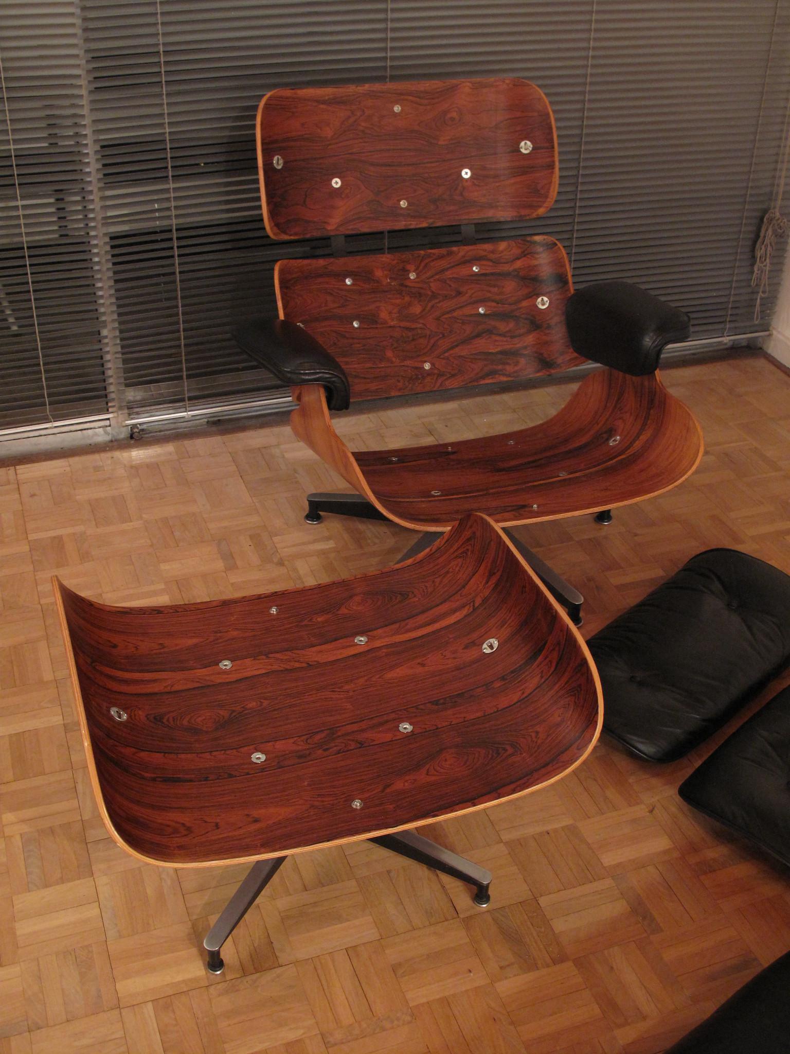 Vintage Rosewood Eames Lounge Chair and Ottoman 8