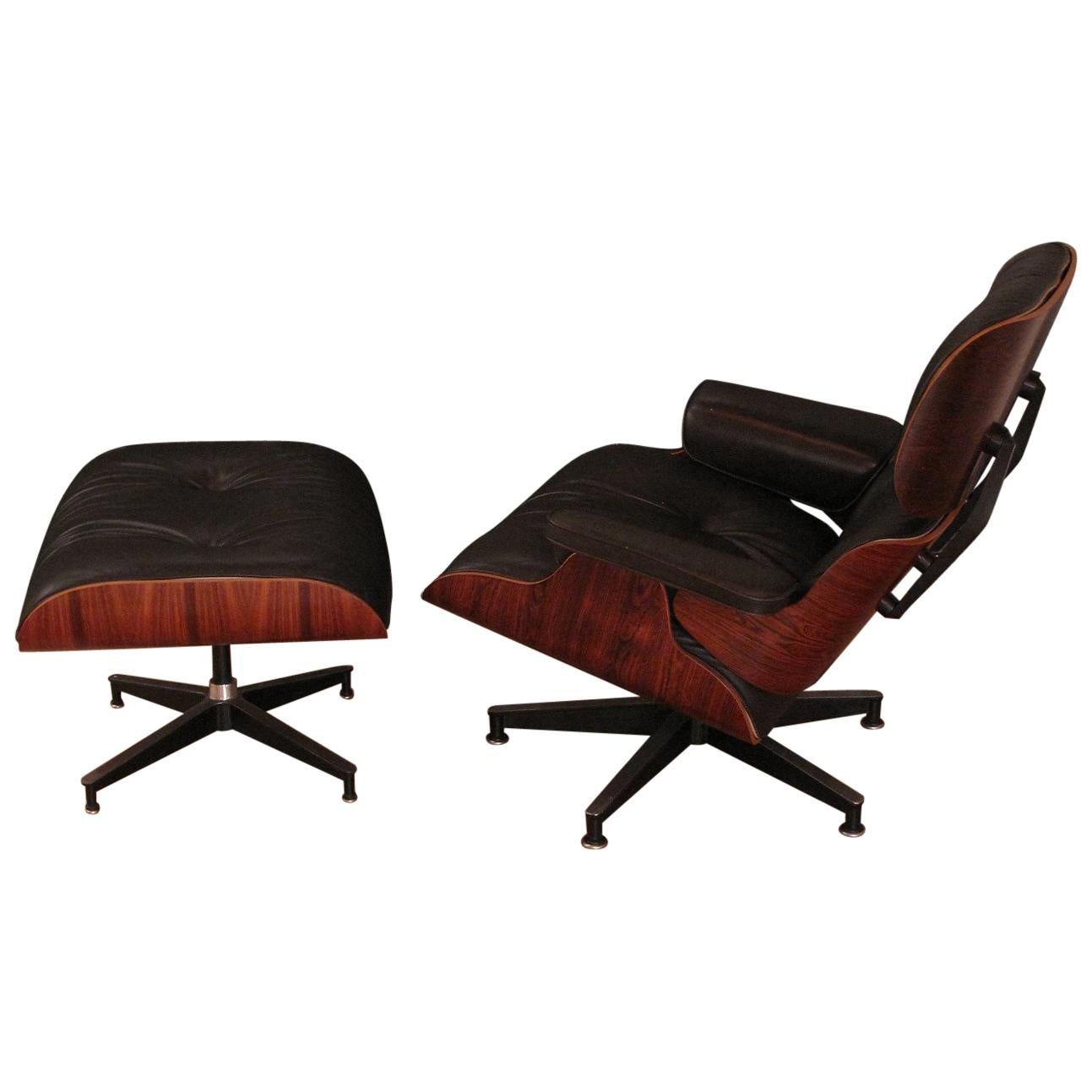 Vintage Rosewood Eames Lounge Chair and Ottoman