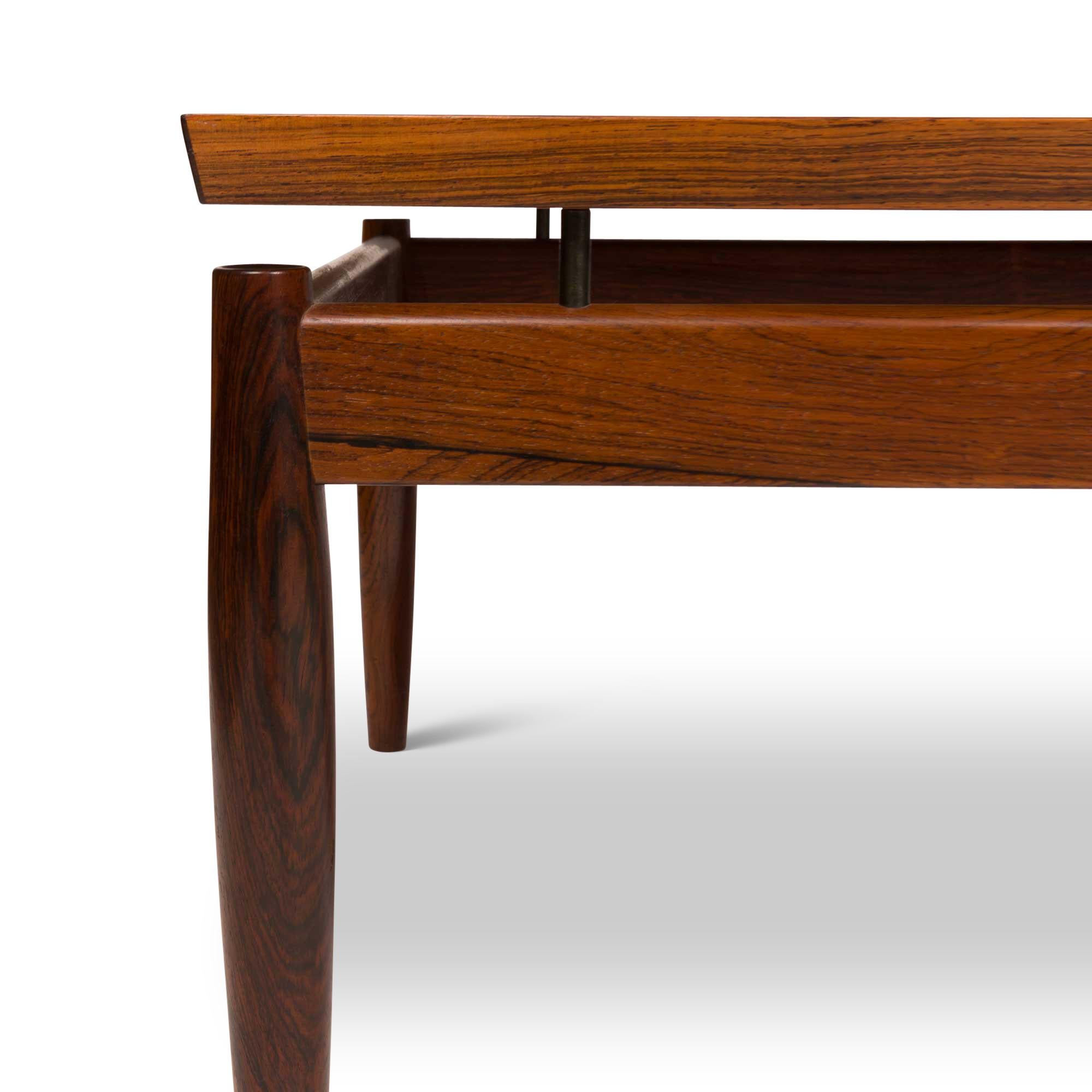 20th Century Vintage Rosewood Floating Top Coffee Table by Grete Jalk for France & Søn Denmar For Sale