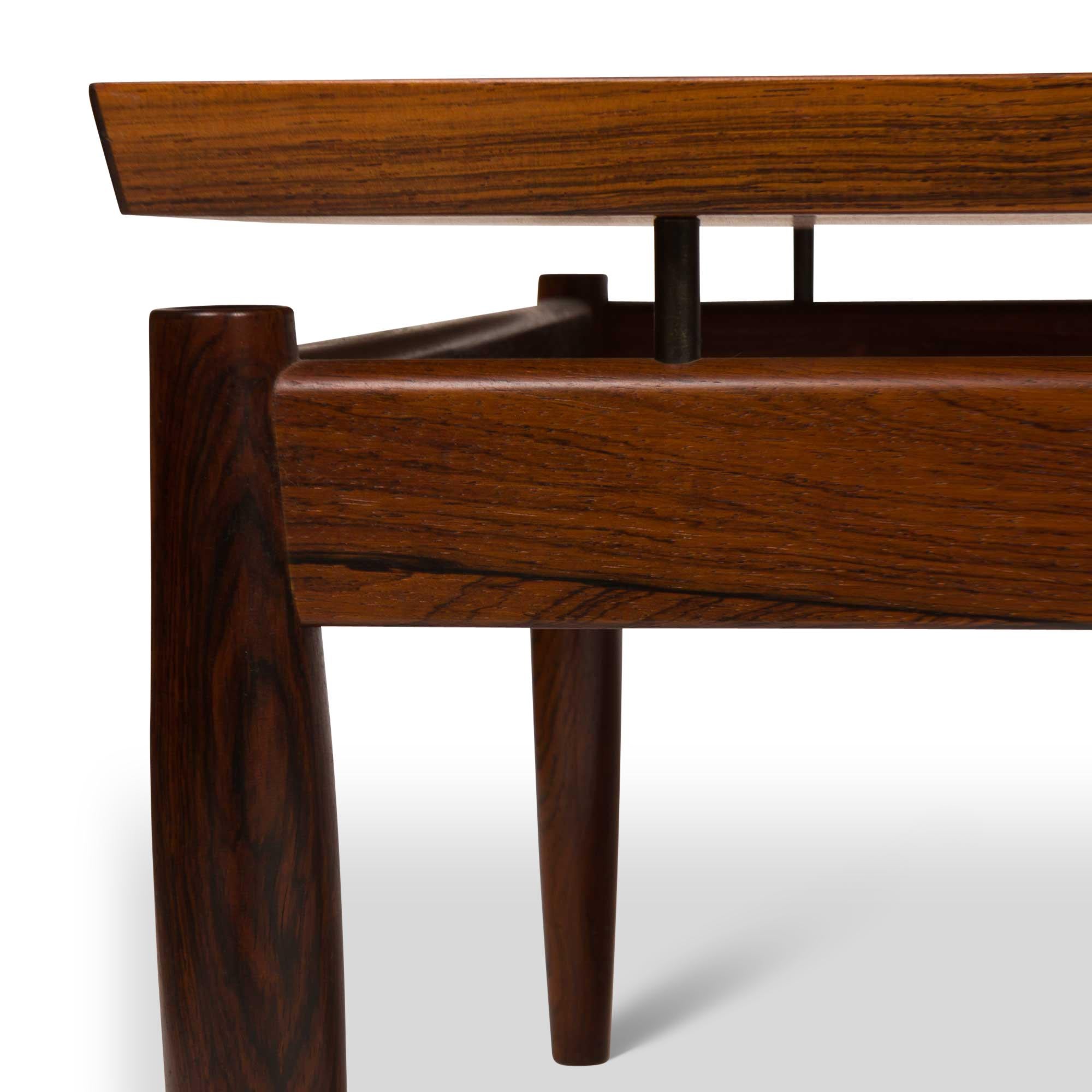 Vintage Rosewood Floating Top Coffee Table by Grete Jalk for France & Søn Denmar For Sale 1