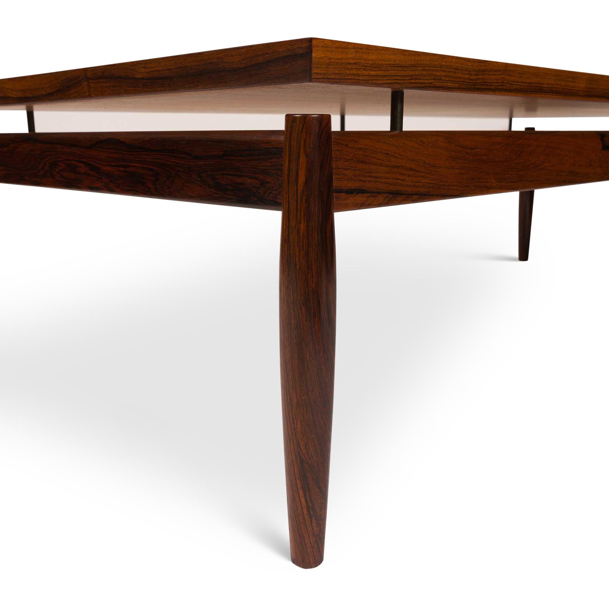 Vintage Rosewood Floating Top Coffee Table by Grete Jalk for France & Søn Denmar For Sale 2