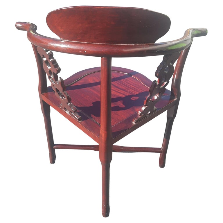 Vintage Rosewood Hand Carved Oriental Corner Chair For Sale at 1stDibs rosewood corner chair