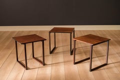 Vintage Rosewood Kai Kristiansen Nesting Cube End Tables