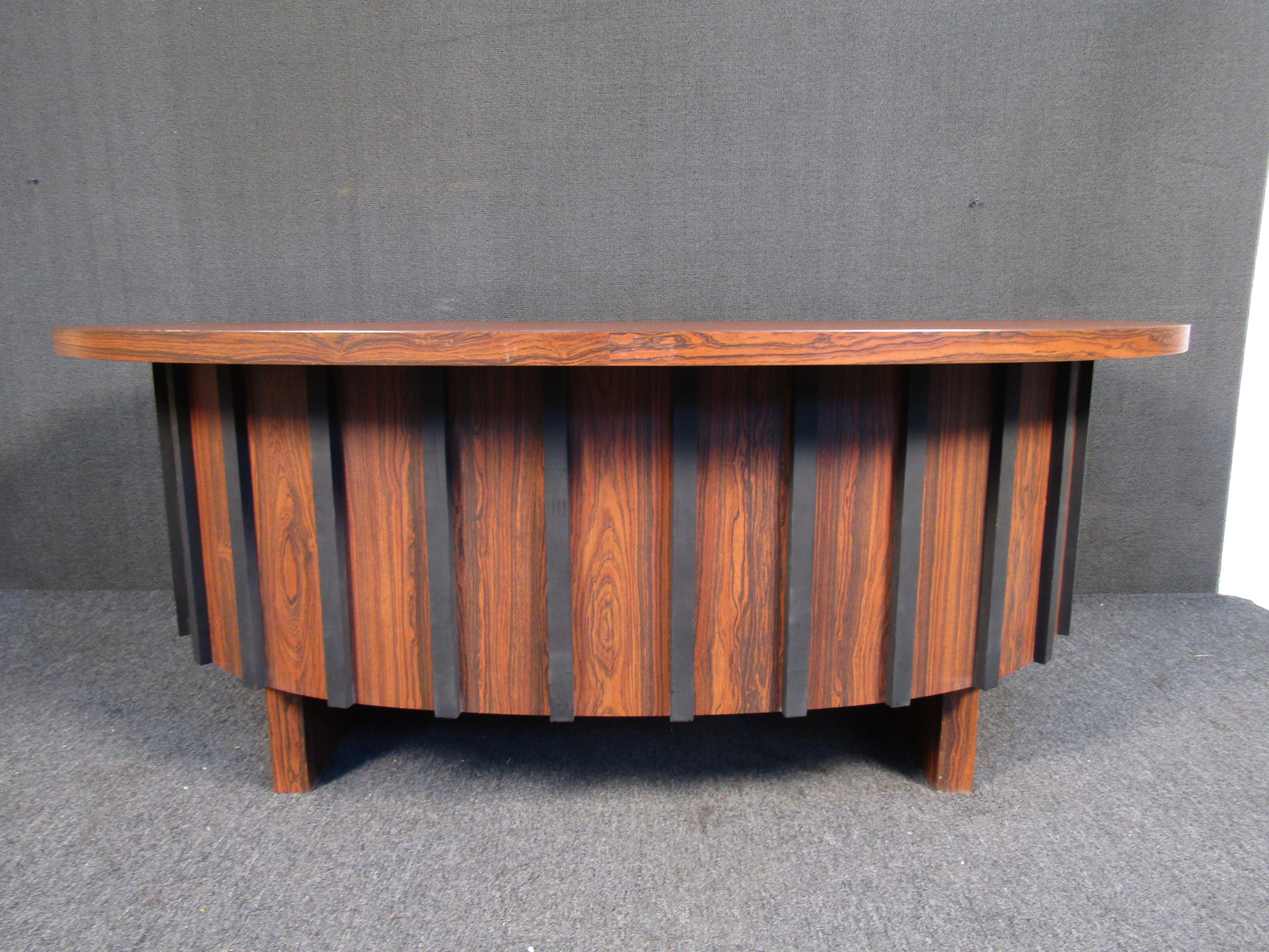 Vintage Rosewood Laminate Secretary Desk For Sale 7