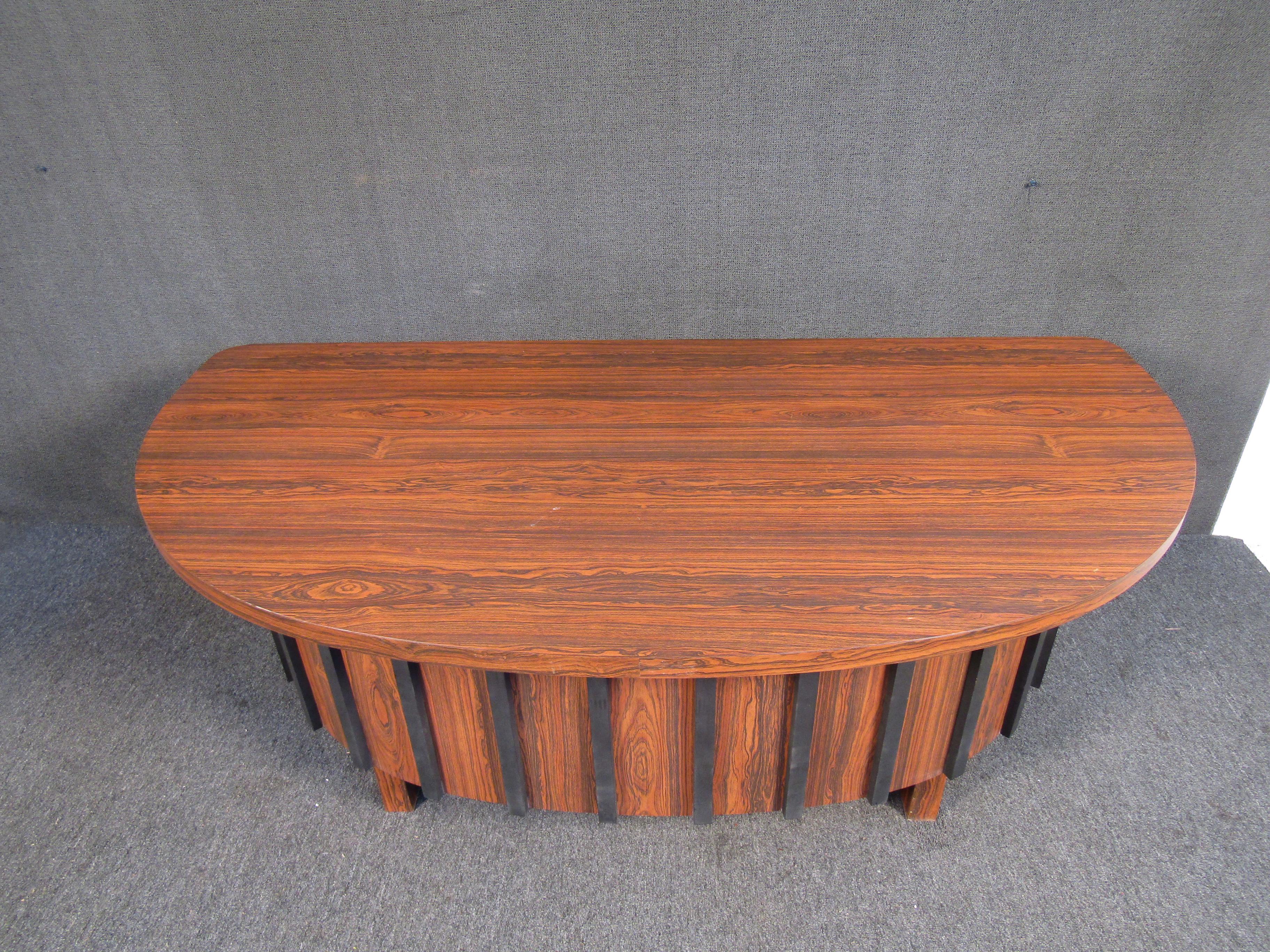 Vintage Rosewood Laminate Secretary Desk For Sale 10