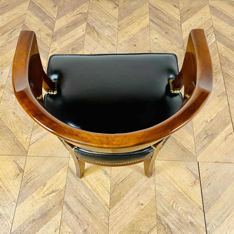 Vintage Rosewood and Leather Desk / Tub Chair For Sale at 1stDibs