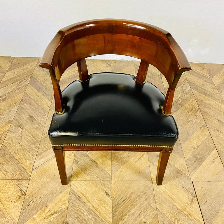 Vintage Rosewood and Leather Desk / Tub Chair For Sale at 1stDibs