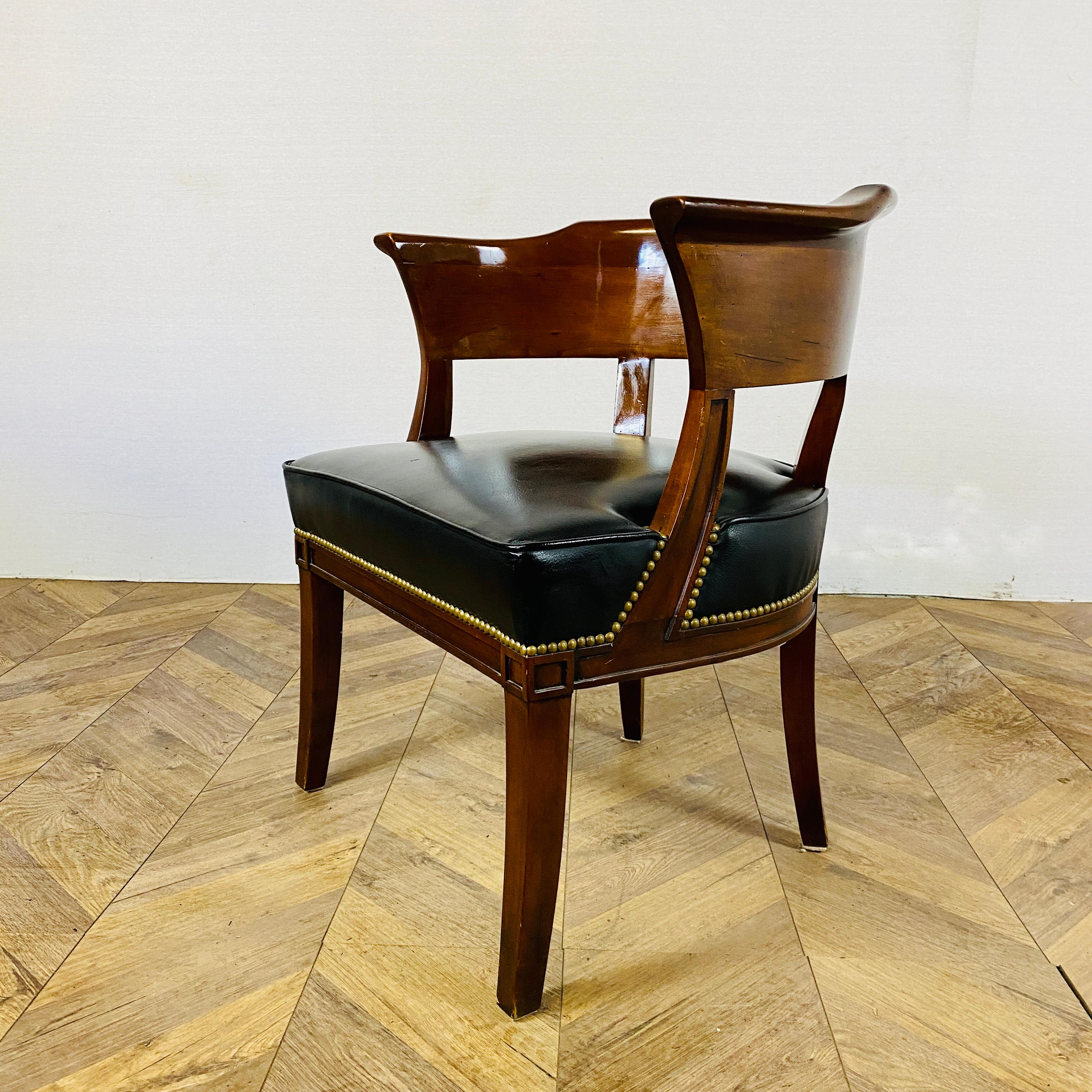 Modern Vintage Rosewood & Leather Desk / Tub Chair