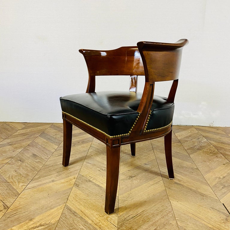 Vintage Rosewood and Leather Desk / Tub Chair For Sale at 1stDibs