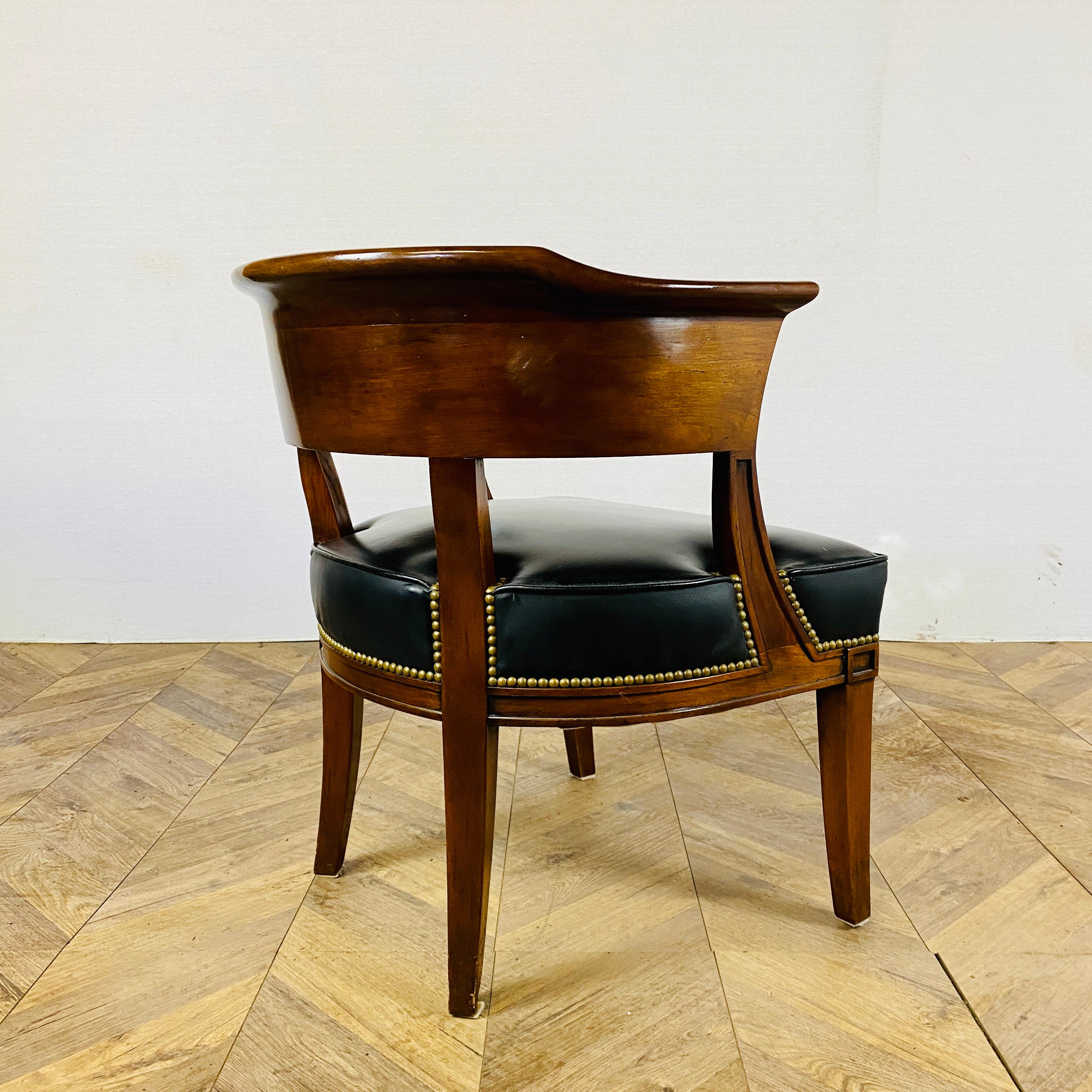 Late 20th Century Vintage Rosewood & Leather Desk / Tub Chair