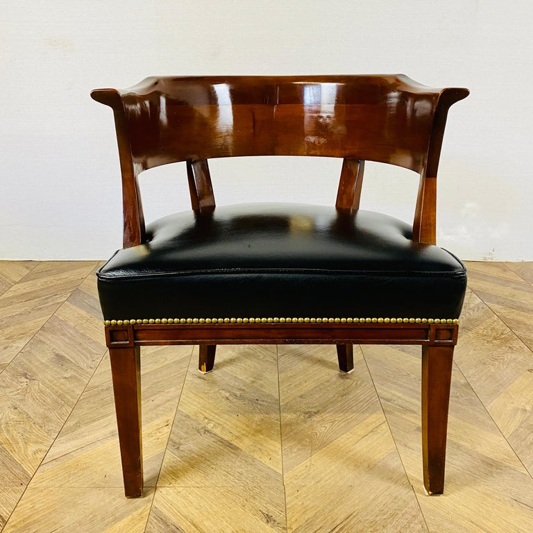 Vintage Rosewood and Leather Desk / Tub Chair For Sale at 1stDibs
