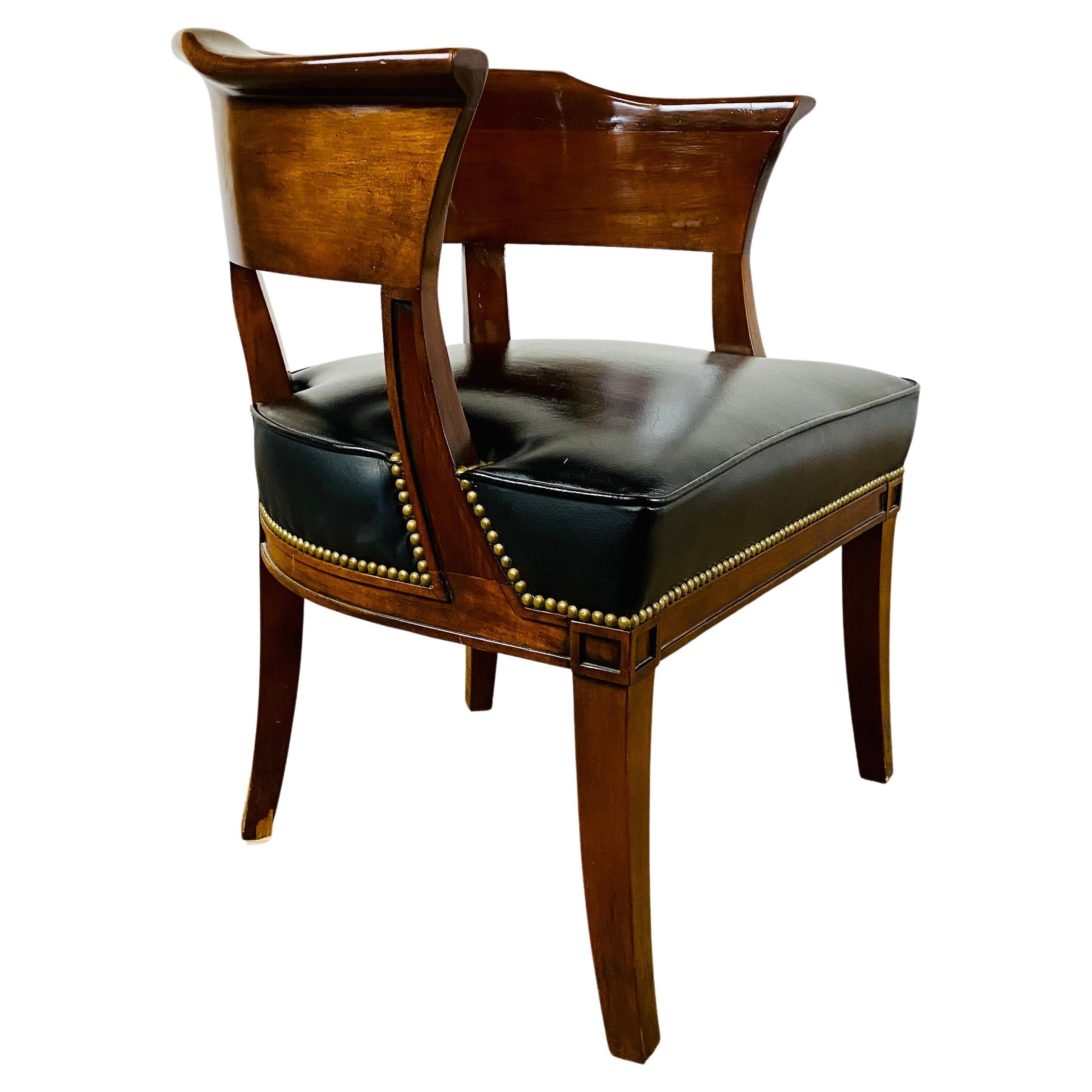Vintage Rosewood and Leather Desk / Tub Chair For Sale at 1stDibs