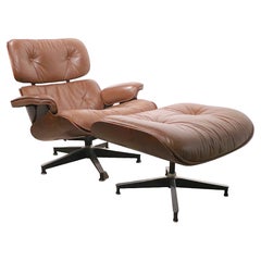 Used Rosewood Leather Eames Herman Miller 670 671 Lounge Chair and Ottoman 
