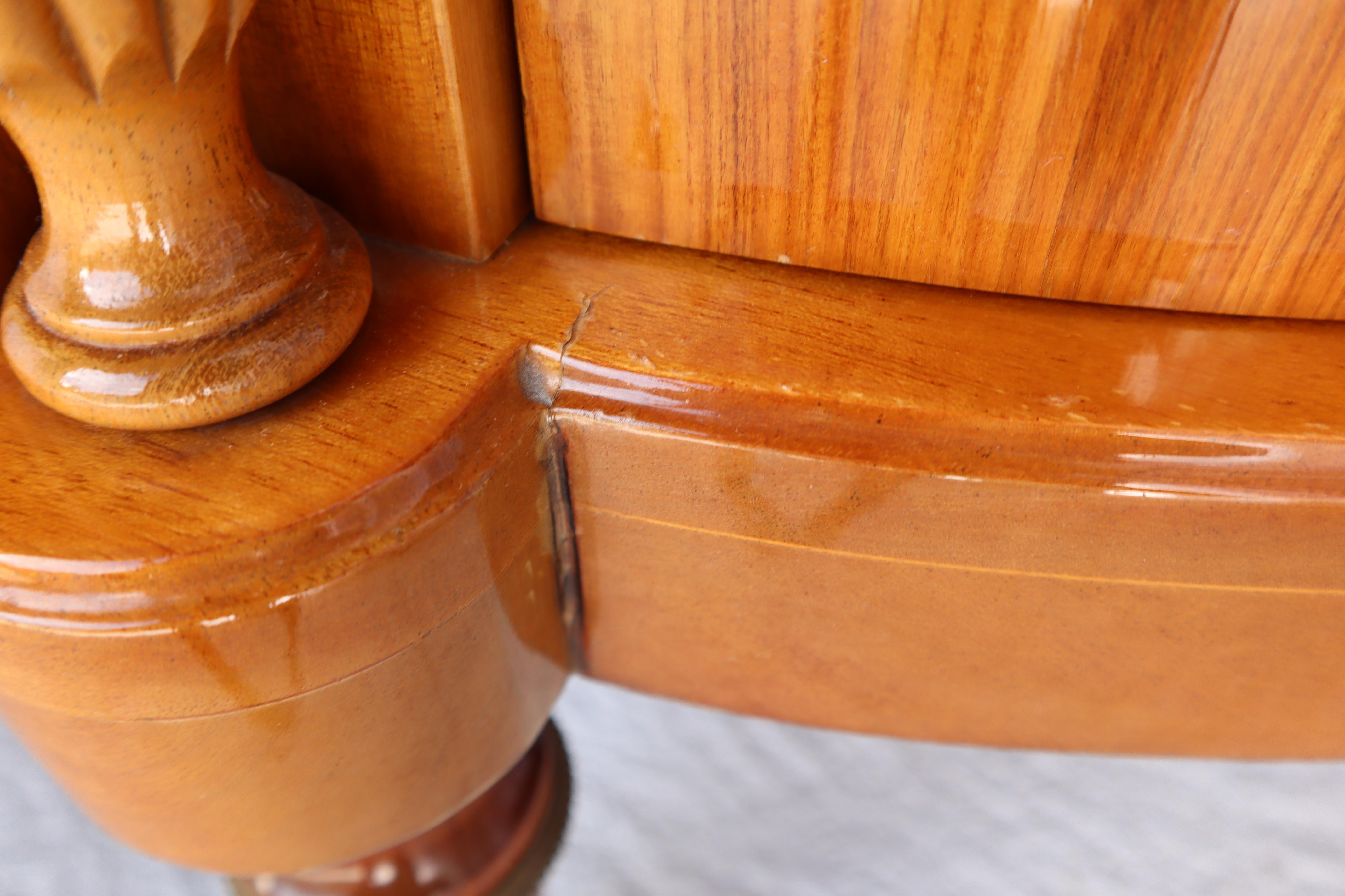 Vintage Rosewood Marble Sideboard - King Wood Marquetry- Style Louis XVI 14