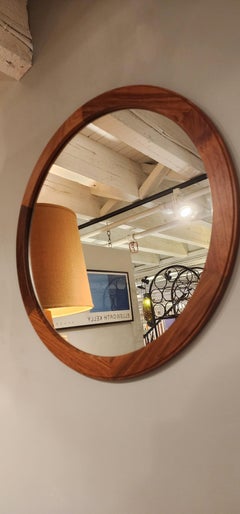 Runder spiegel aus palisanderholz von Aksel Kjersgaard