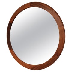 Runder spiegel aus palisanderholz von Aksel Kjersgaard