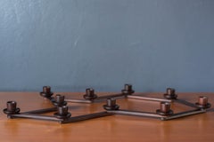 Vintage Rosewood Scandinavian Centerpiece Candle Holder