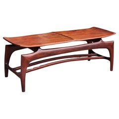 Vintage Rosewood Sculptural Studio Made Coffee Table or Bench