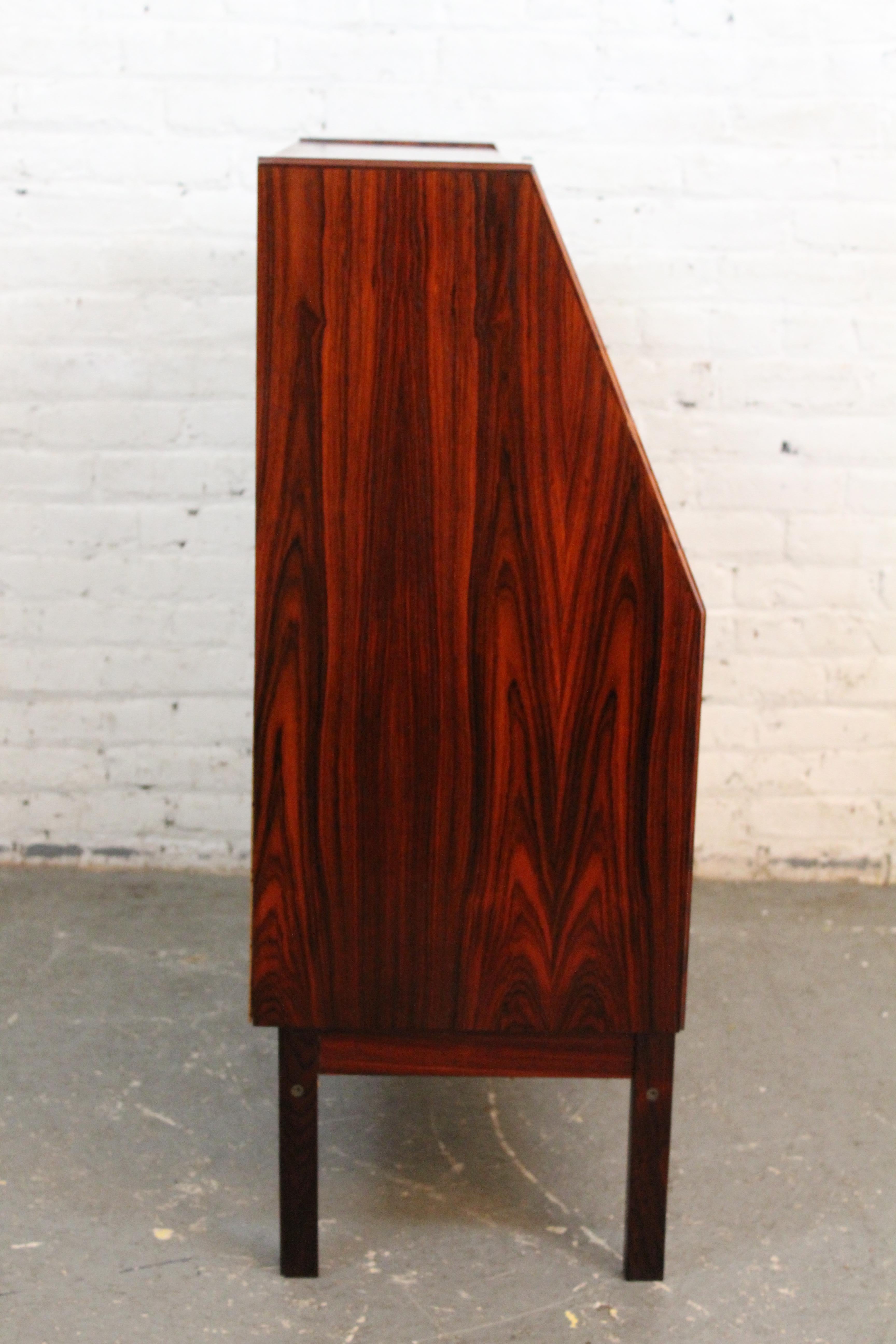 Vintage Rosewood Secretary Desk by Dyrlund Denmark For Sale 2