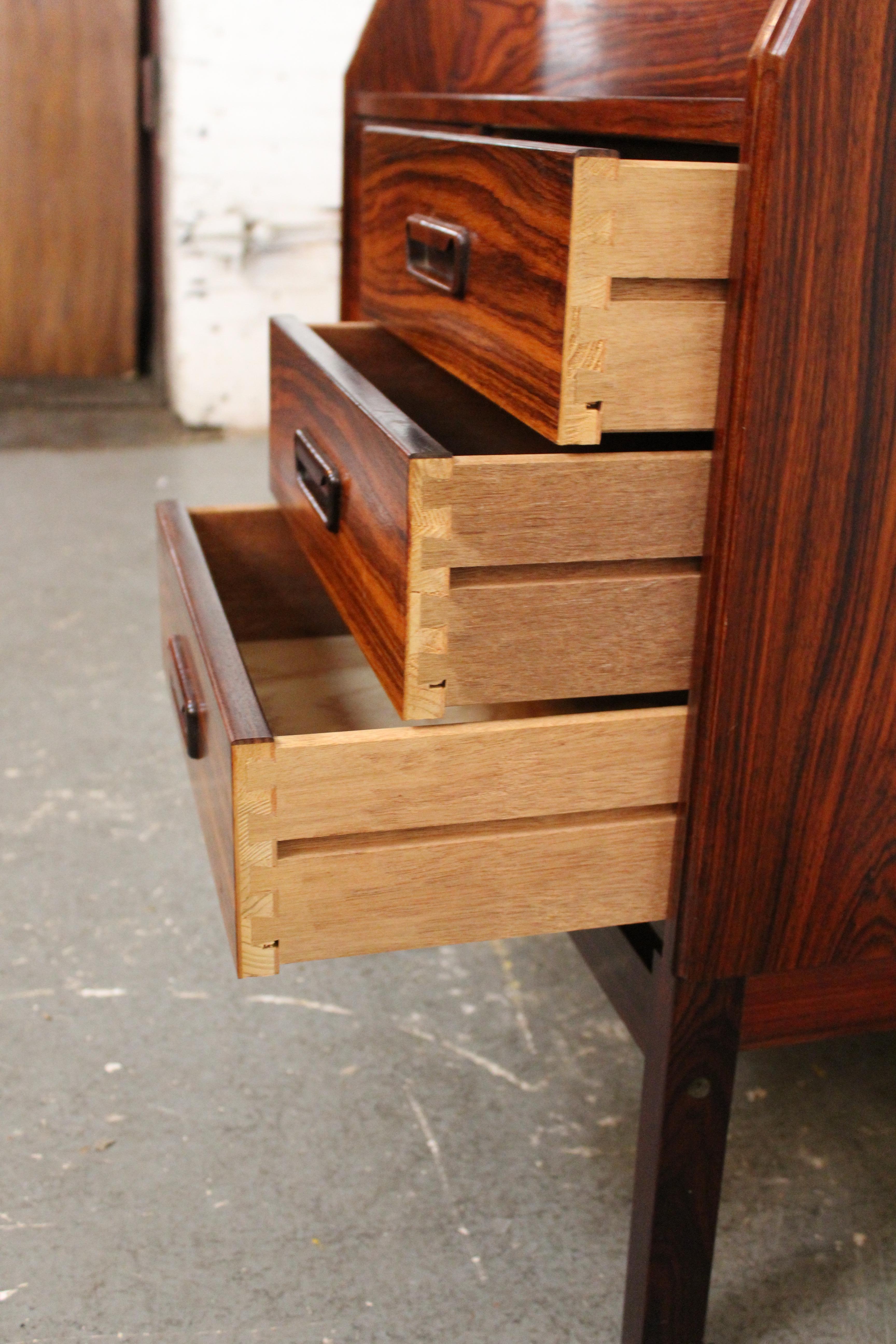 Vintage Rosewood Secretary Desk by Dyrlund Denmark For Sale 5