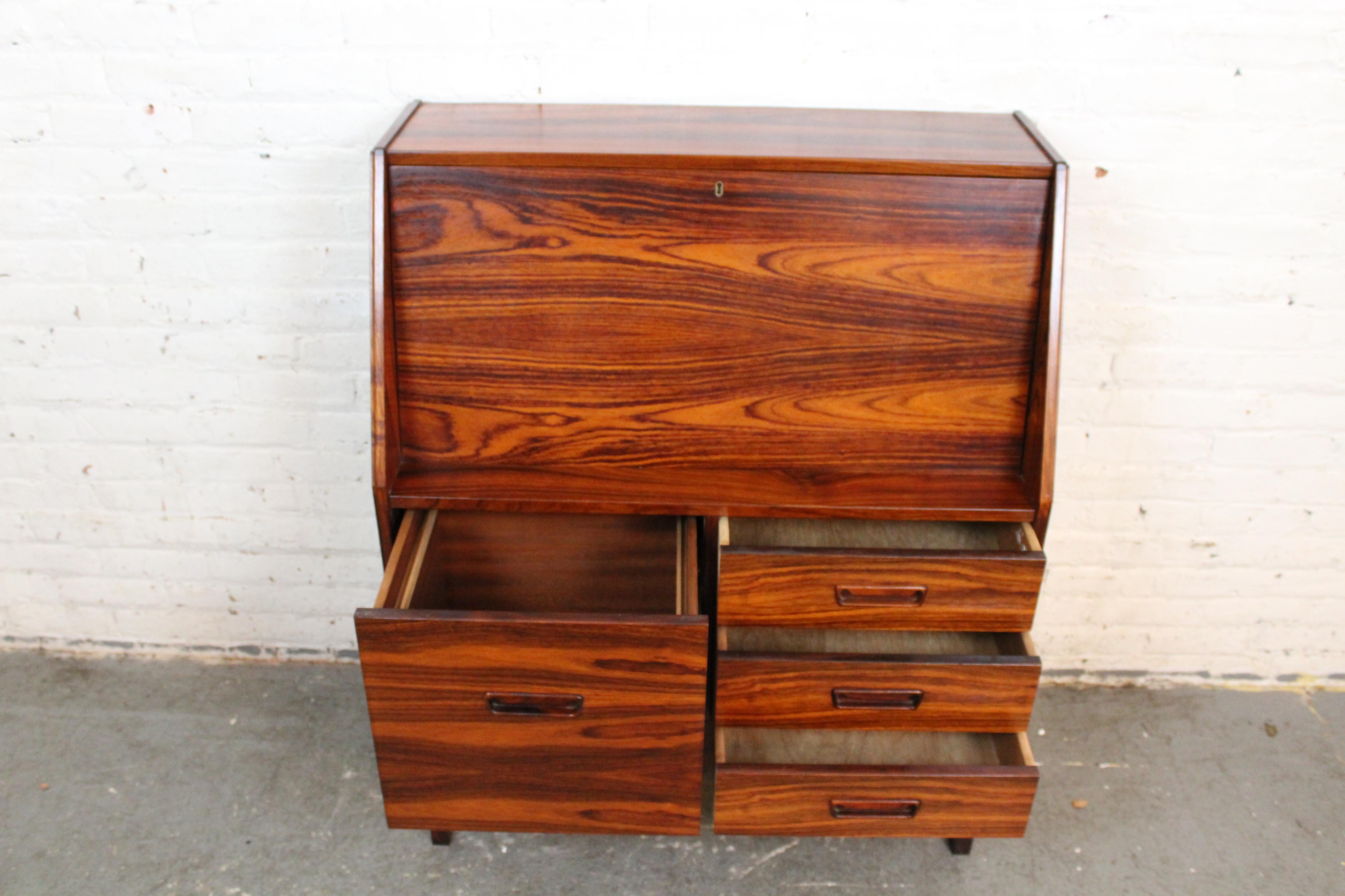 Mid-Century Modern Vintage Rosewood Secretary Desk by Dyrlund Denmark For Sale