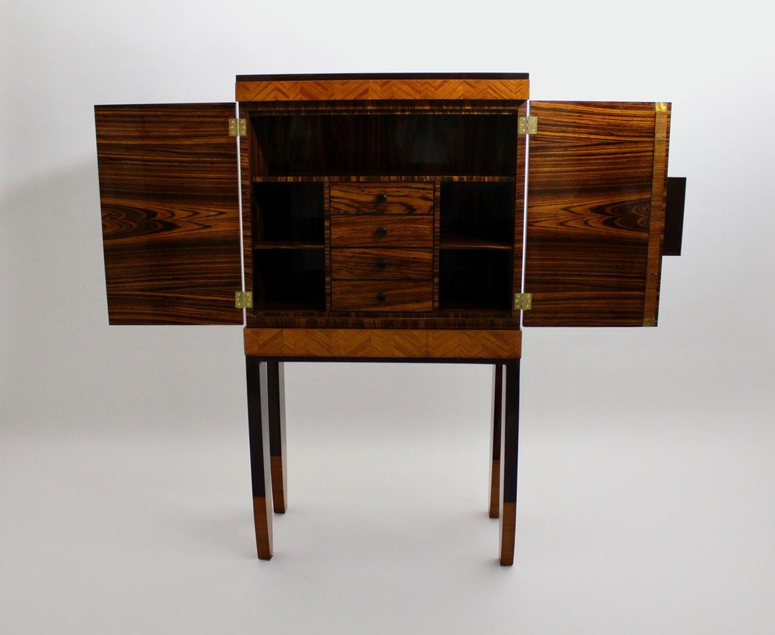 Vintage Rosewood Secretary Style of Koloman Moser Portois & Fix, 20th Century For Sale 6