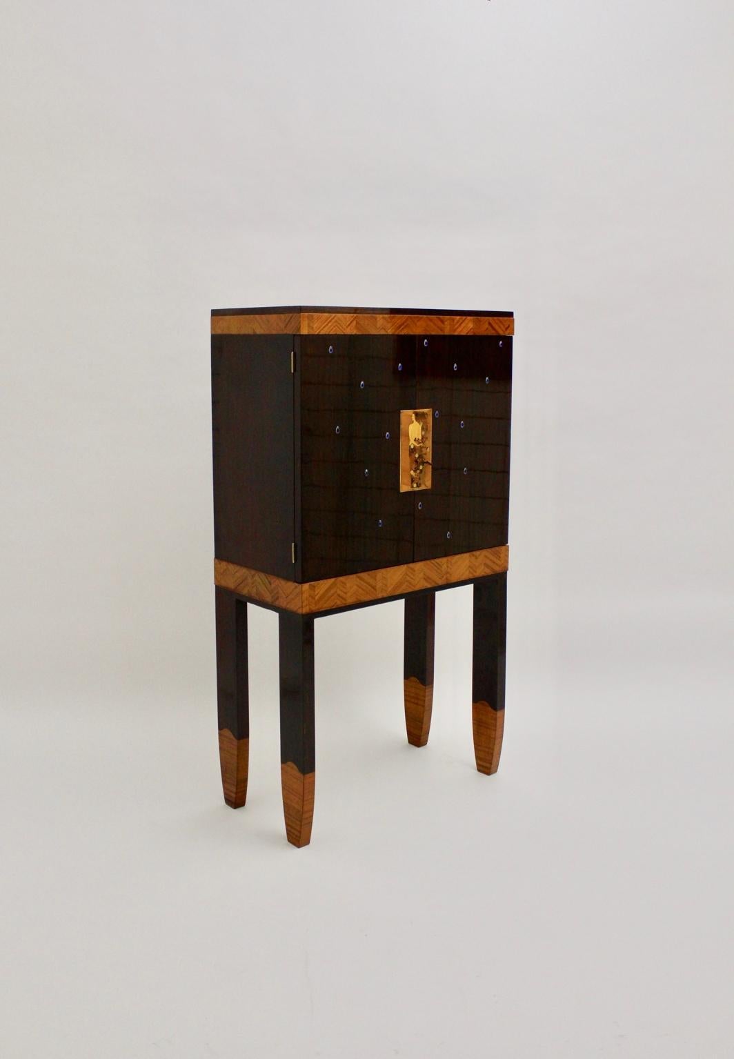 Vintage-Sekretär aus Rosenholz im Vintage-Stil von Koloman Moser Portois & Fix, 20. Jahrhundert (Perlmutt)