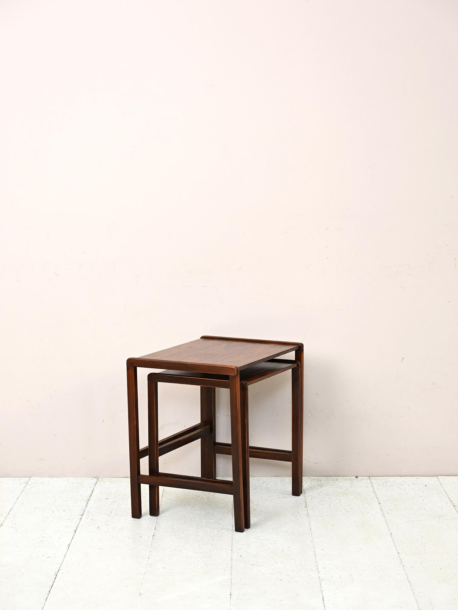 Scandinavian Modern Vintage Rosewood Side Tables For Sale