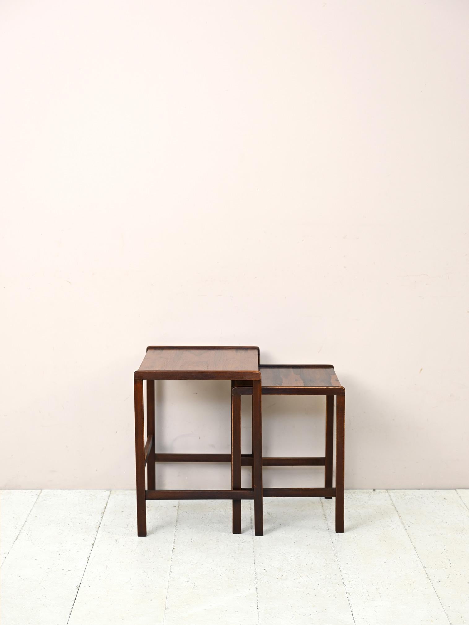 Vintage Rosewood Side Tables In Good Condition For Sale In Brescia, IT