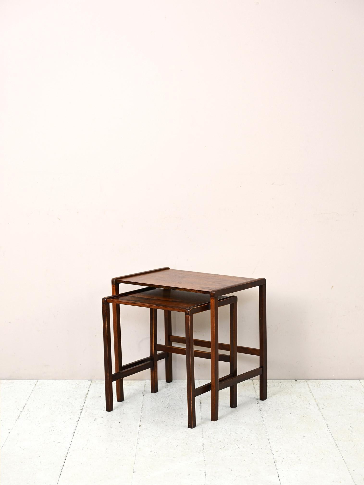 Mid-20th Century Vintage Rosewood Side Tables For Sale