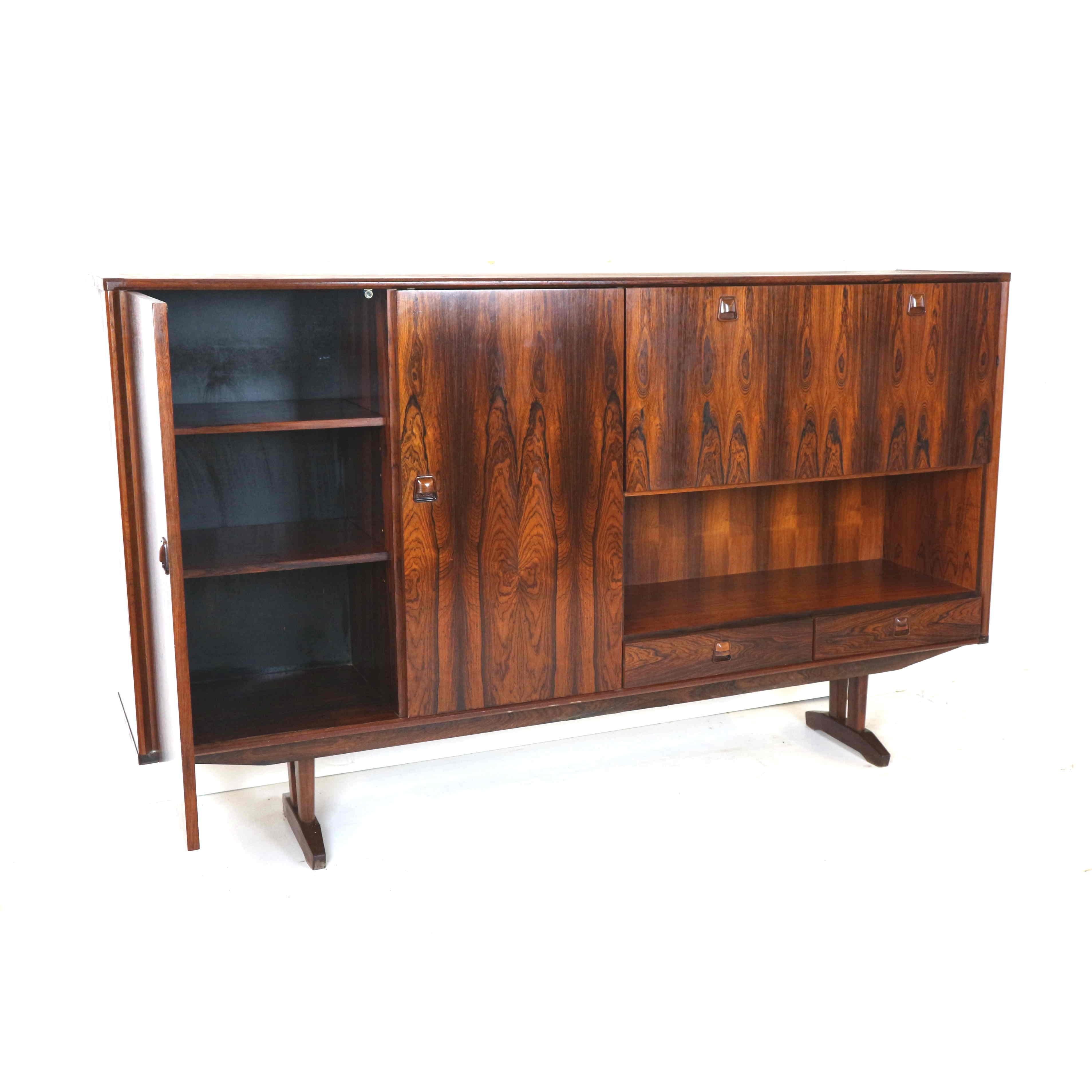 Mid-20th Century Vintage rosewood sideboard highboard from Topform made in the 60s For Sale