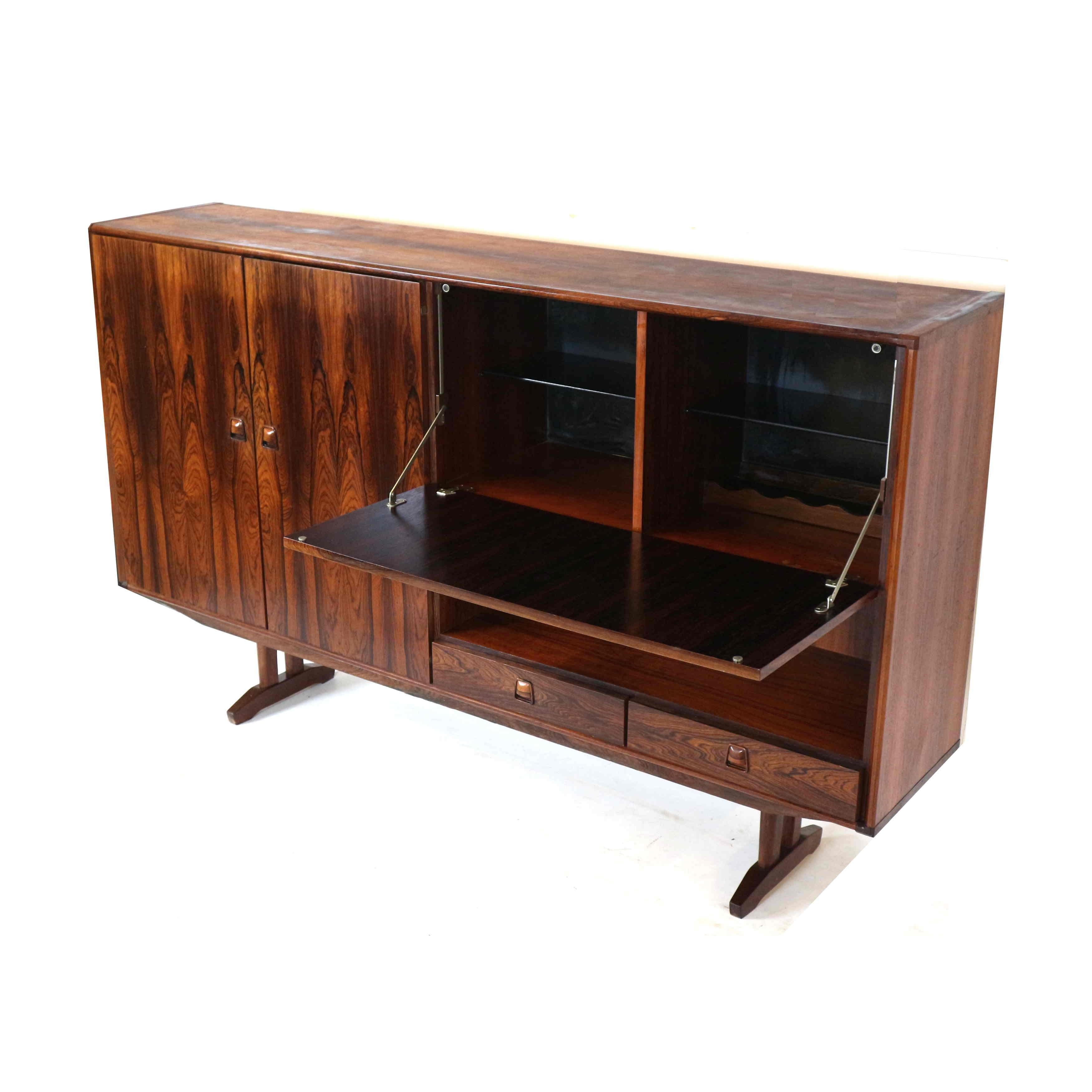 Vintage rosewood sideboard highboard from Topform made in the 60s For Sale 1