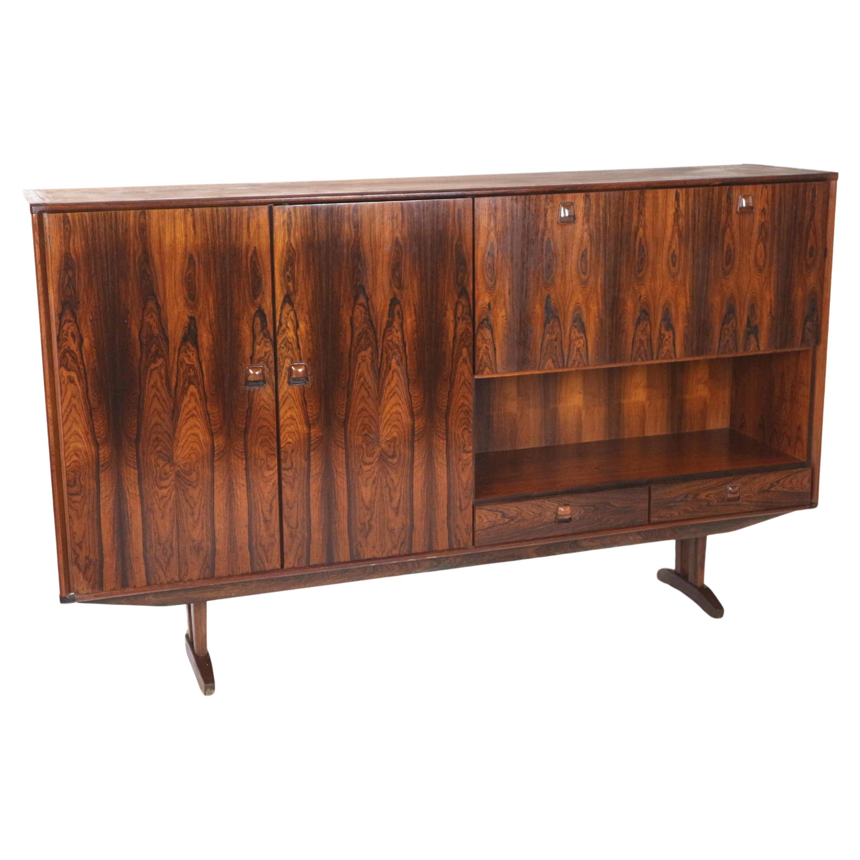 Vintage rosewood sideboard highboard from Topform made in the 60s For Sale