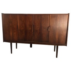 Vintage Rosewood Sideboard with 4 Sliding Doors, electrified bar1960s