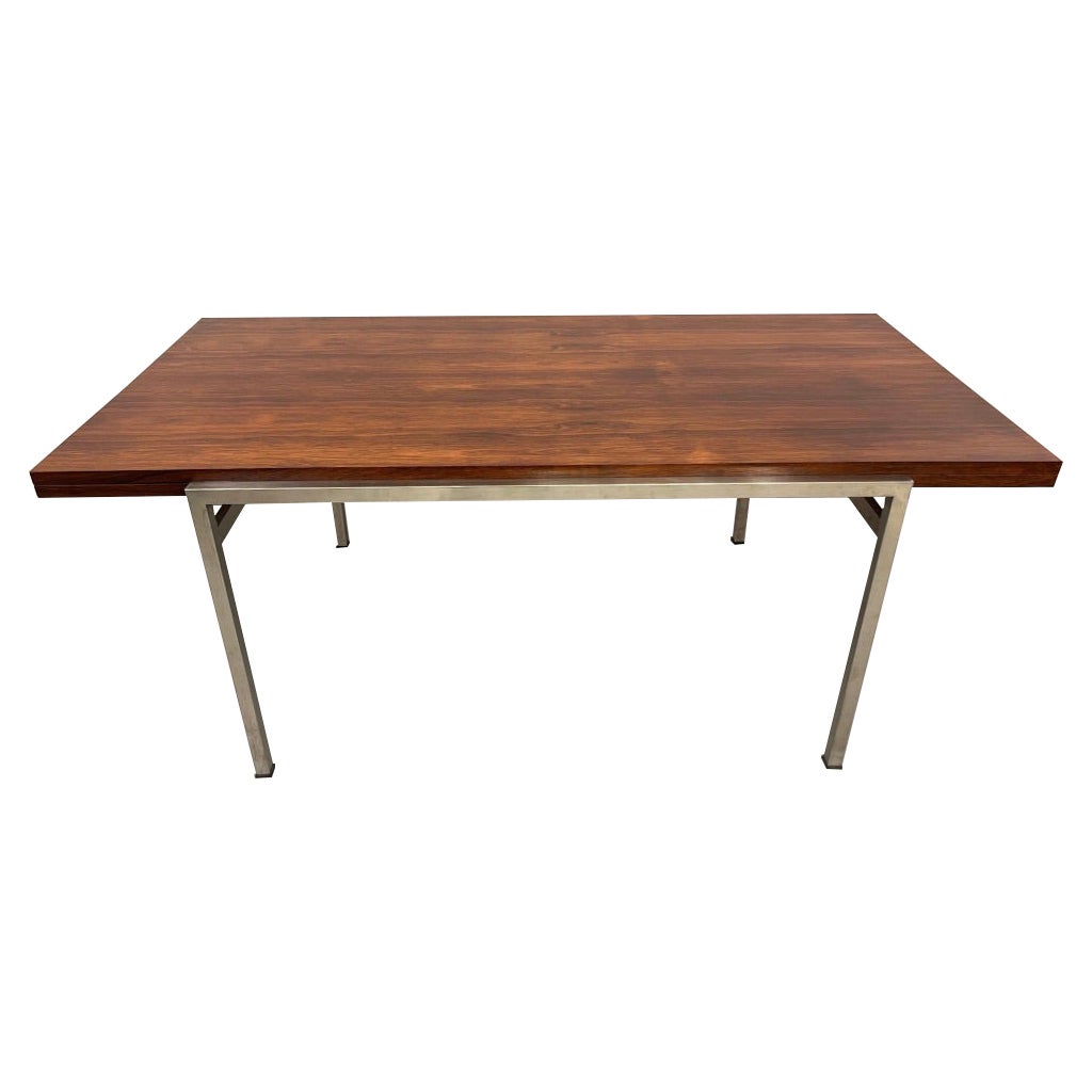 Vintage Rosewood 
Steel Extendable Dining Table ca. 1960s