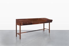 Vintage Rosewood Tambour Door Desk by Edward Wormley for Dunbar, 1950s