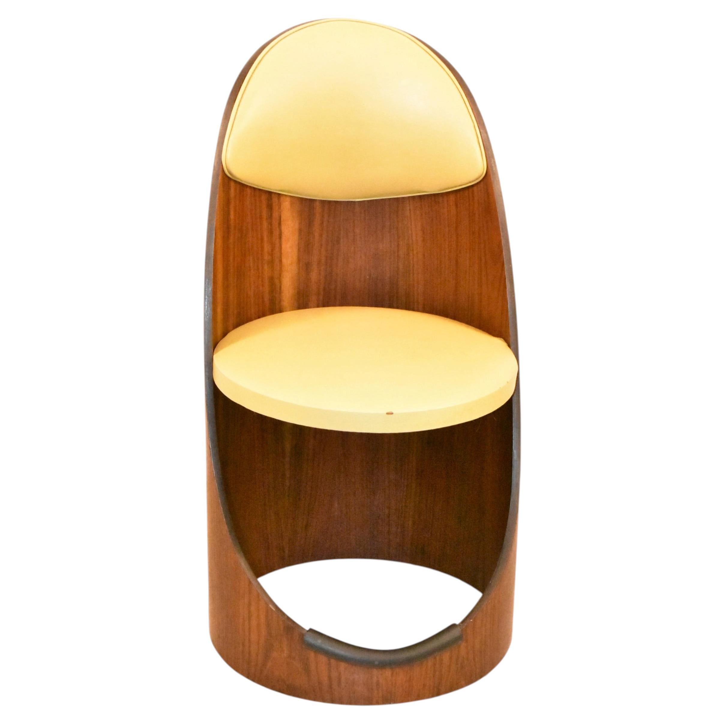 Fauteuil baignoire vintage en palissandre, datant du milieu du XXe siècle en vente