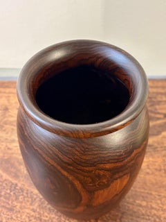 Vintage Rosewood Turned Vase
