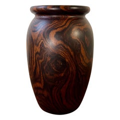 Vintage Rosewood Turned Vase