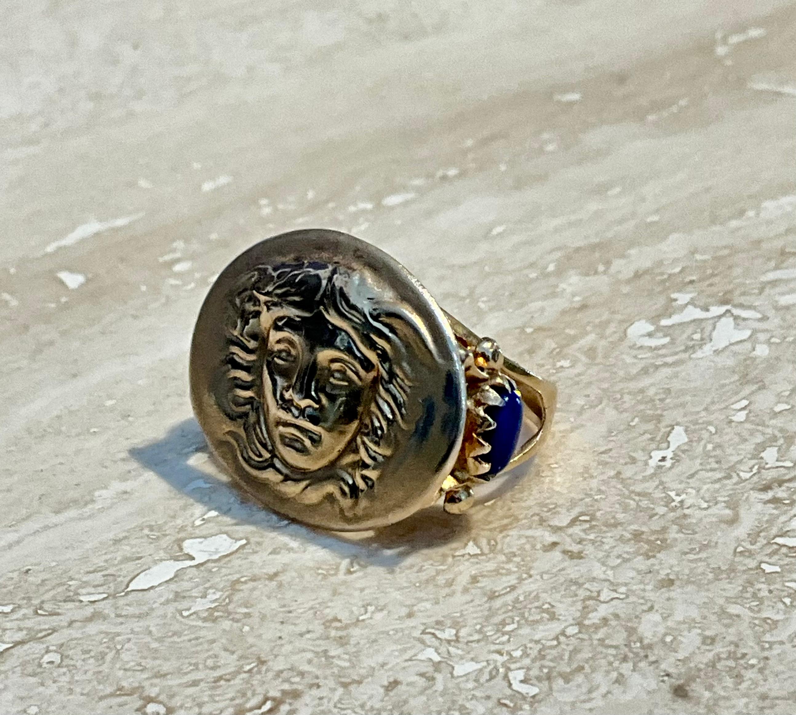 Women's Vintage Ross-Simons Italian Tagliamonte Lapis Medusa Ring