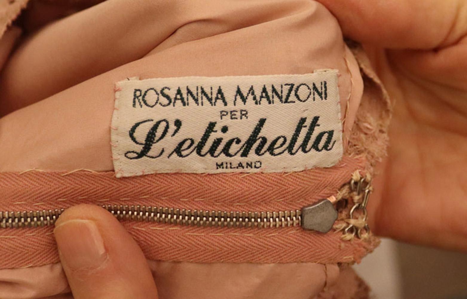 Vintage Rossana Manzoni Pink Lace Dress, Jacket and Bag. For Sale 3