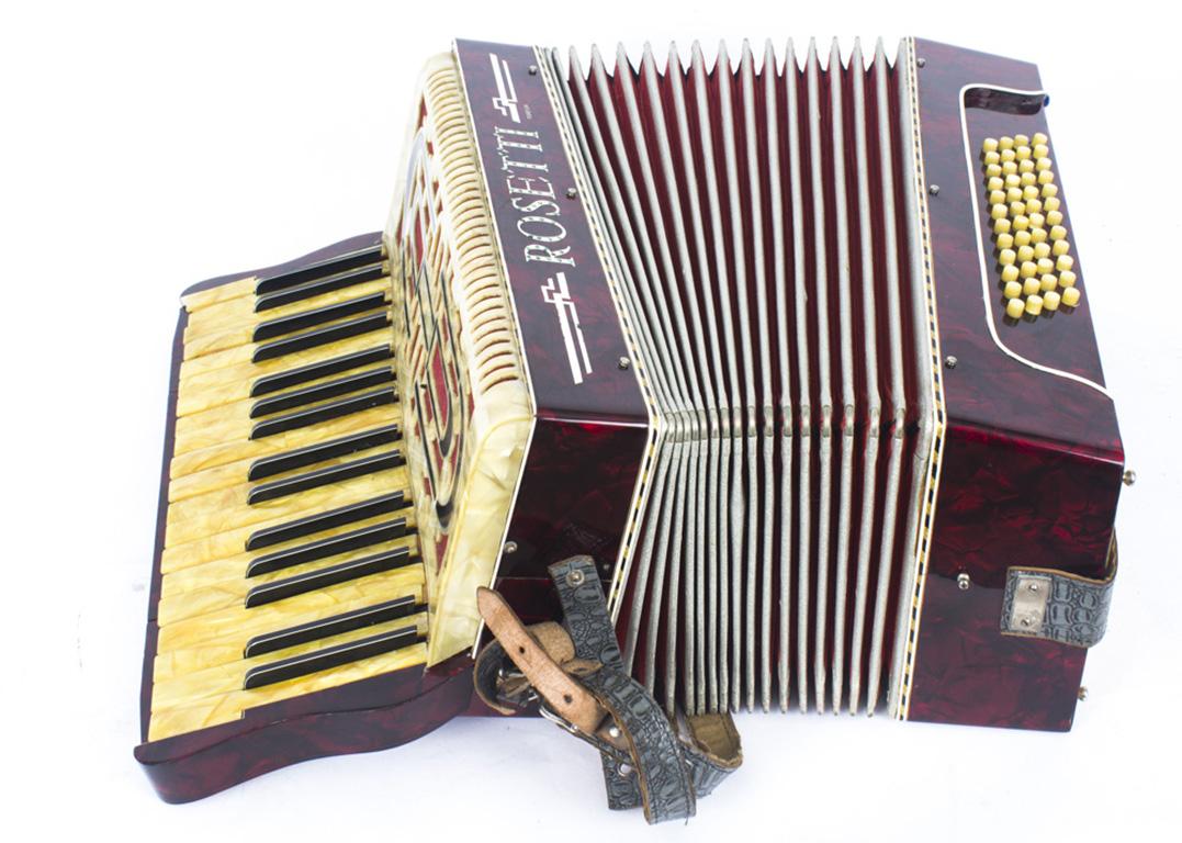 Metal Vintage Rossetti red pearl finish accordion