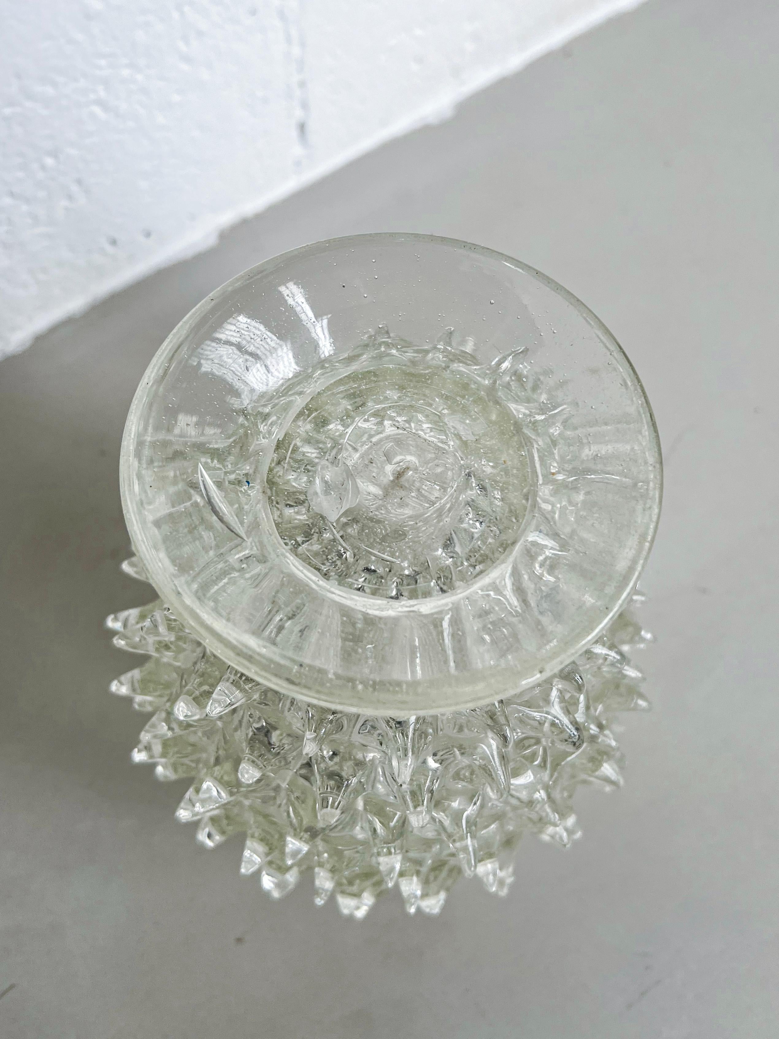 Vintage Rostrato vase in clear Murano glass by Barovier and Toso, Italian 1960s For Sale 5