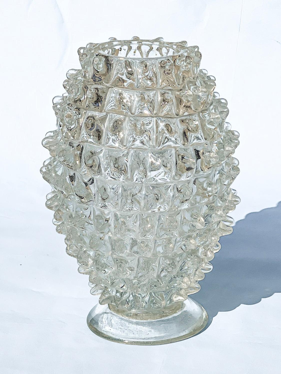 Vase Vintage Rostrato en verre clair de Murano par Barovier&Toso, Italie, années 1960 en vente 9