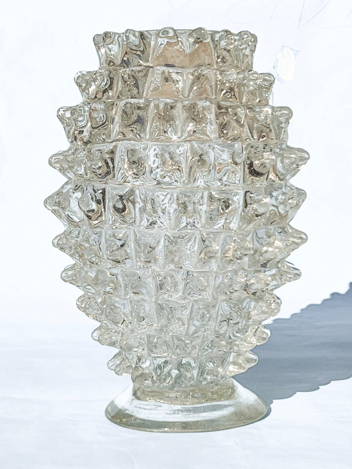 Vase Vintage Rostrato en verre clair de Murano par Barovier&Toso, Italie, années 1960 en vente 11